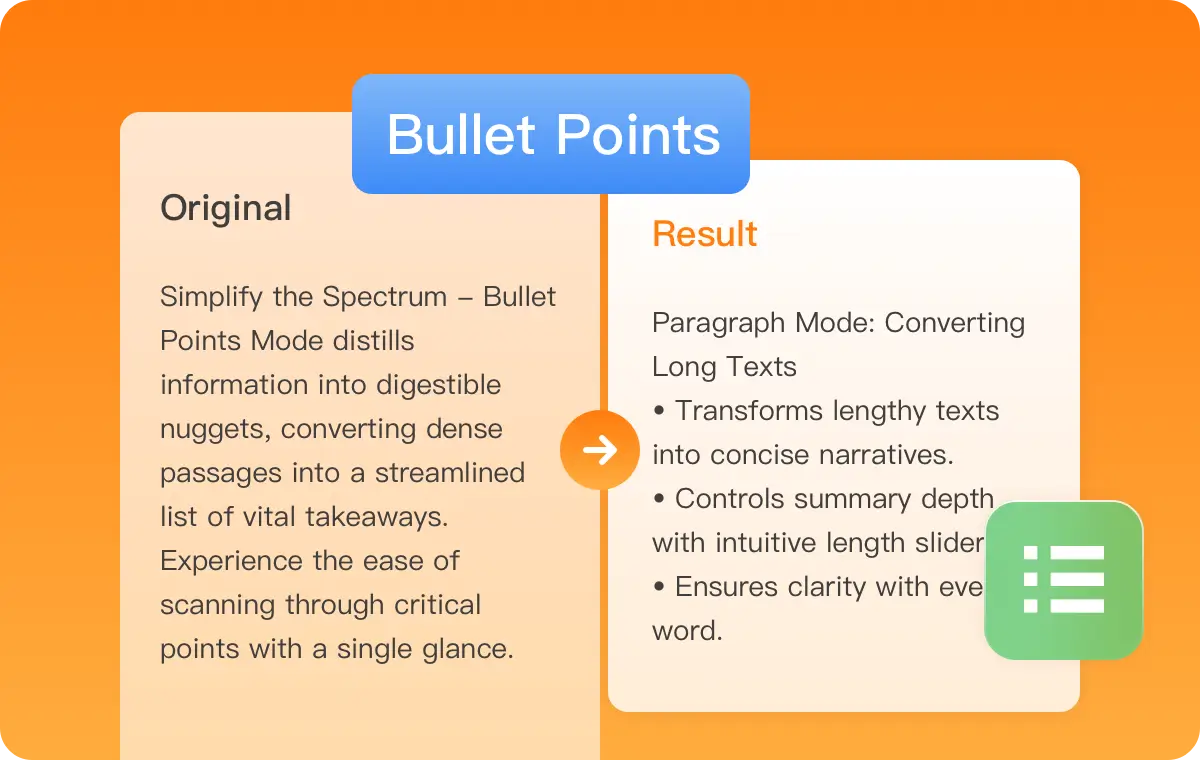 Bullet Points Mode